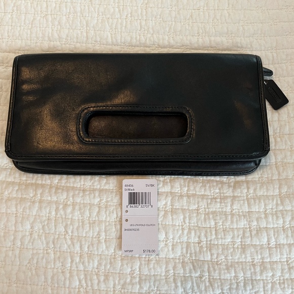 Coach Black Leather Legacy Fold Clutch - Picture 1 of 7